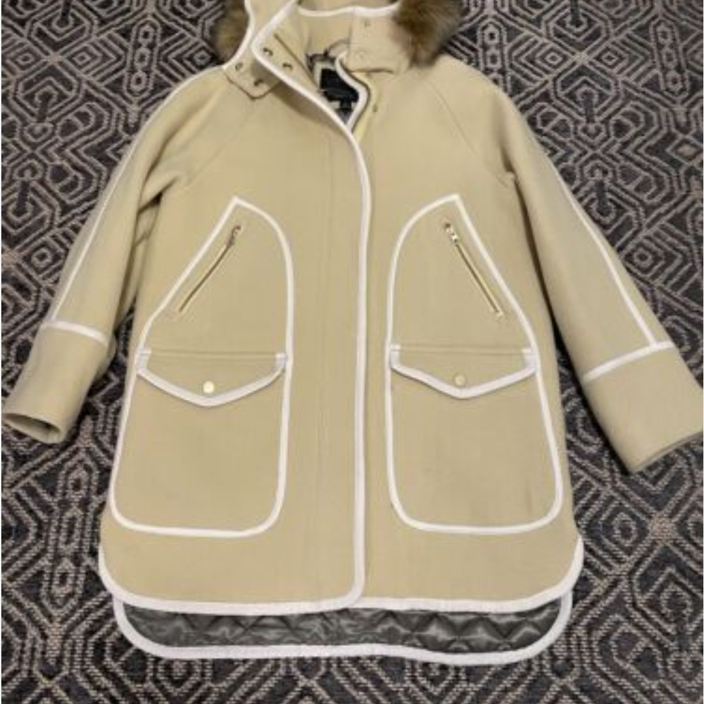J. CREW NWT Beige Jacket with White Trim